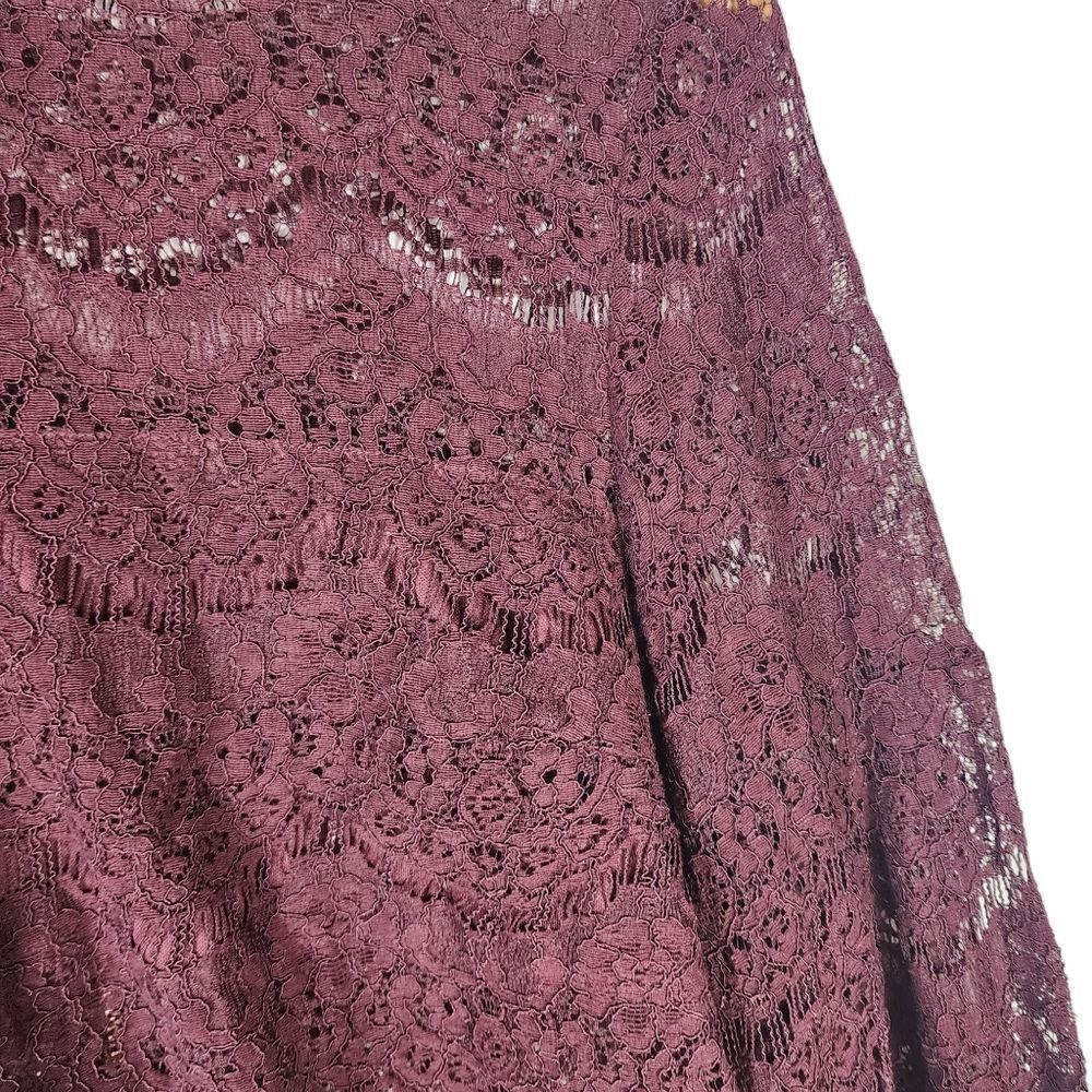 Gilbert Do+be Plum Bell Plum Sheer Sleeve Lace Top - Picture 5 of 9